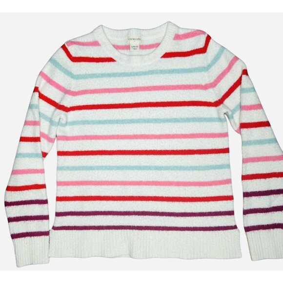Crewcuts Other - EUC Crewcuts Girls Sweater Fuzzy Cream W/ Colorful Stripes Sz L (10-11) ($70)